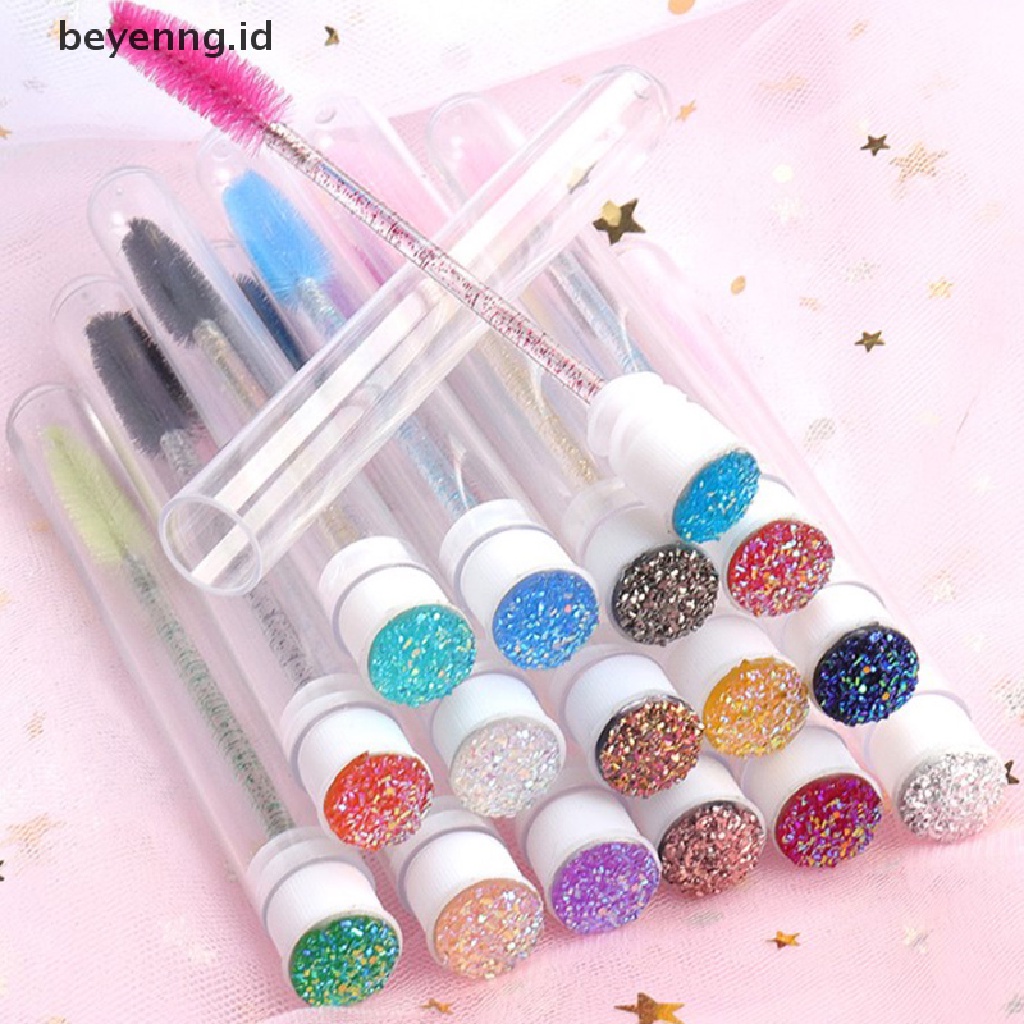 Beyen 10pcs Reusable Sikat Alis Tabung Bulu Mata Sikat Alis Sikat Bor Resin ID