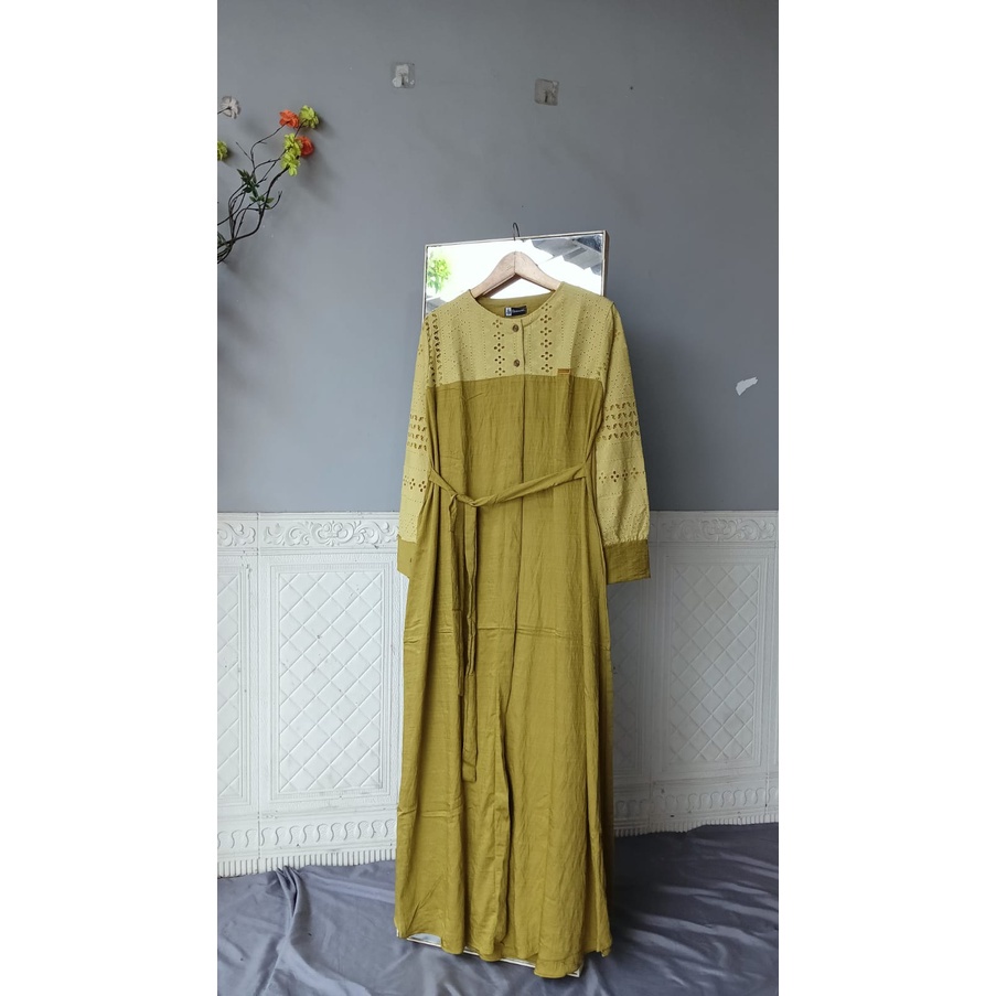 GAMIS POLOS LINEN MIX BURKAT KATUN BORDIR ALYZE DRESS EXSLUSIVE BY.ROZWAH/COD/GAMIS AGHATA DRESS/gamis pololinen/gamis lebaran