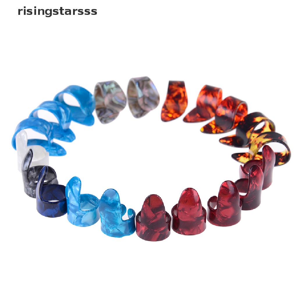 Rsid Span-new Gitar 10pcs Plectrum Nail Picking Thumb Finger Picks Stainless Steel celluloid Jelly