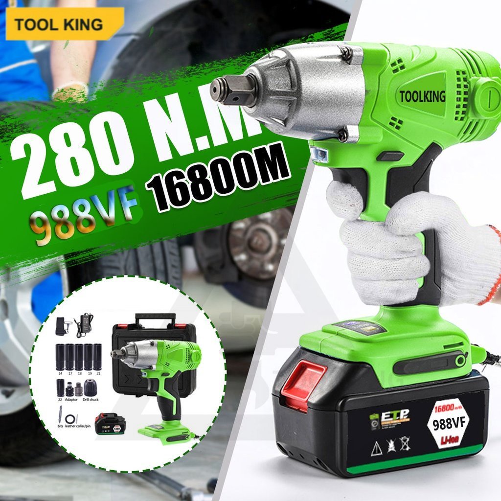 988Vf Cordless Impact Wrench 988Vf - Mesin Impact Wrench Baterai Charger Pembuka Baut Buka Baut