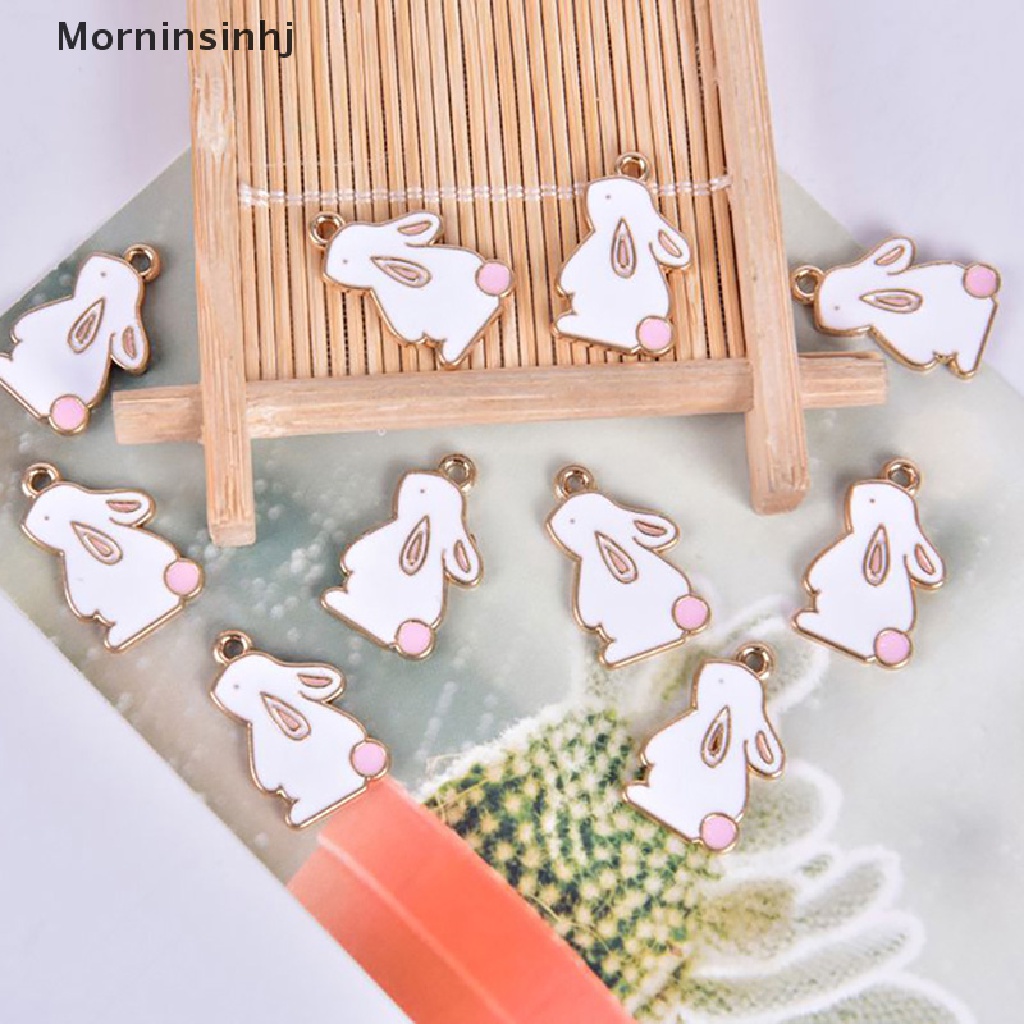 Mornin 10Pcs/Set Enamel Alloy Rubah Kelinci Ch Liontin Perhiasan DIY Membuat Craft Hadiah id