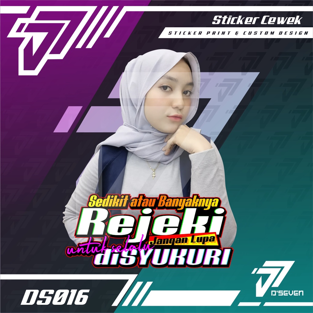 Stiker Foto Cewek Cantik Hijab Vector Custom Bisa Request Foto & Kata-kata - Stiker Mobil / Motor / 