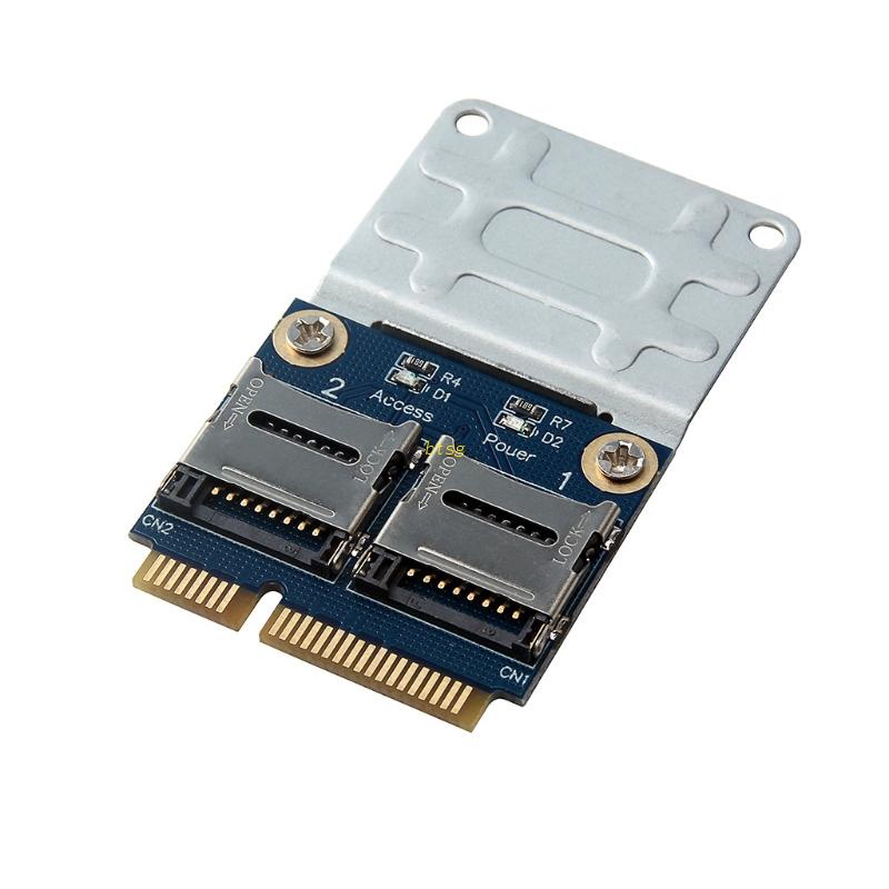 Btsg Untuk Laptop Dual Micro- SD SDHC SDXC TF to Mini PCIe Memory Card Reader MPCIe