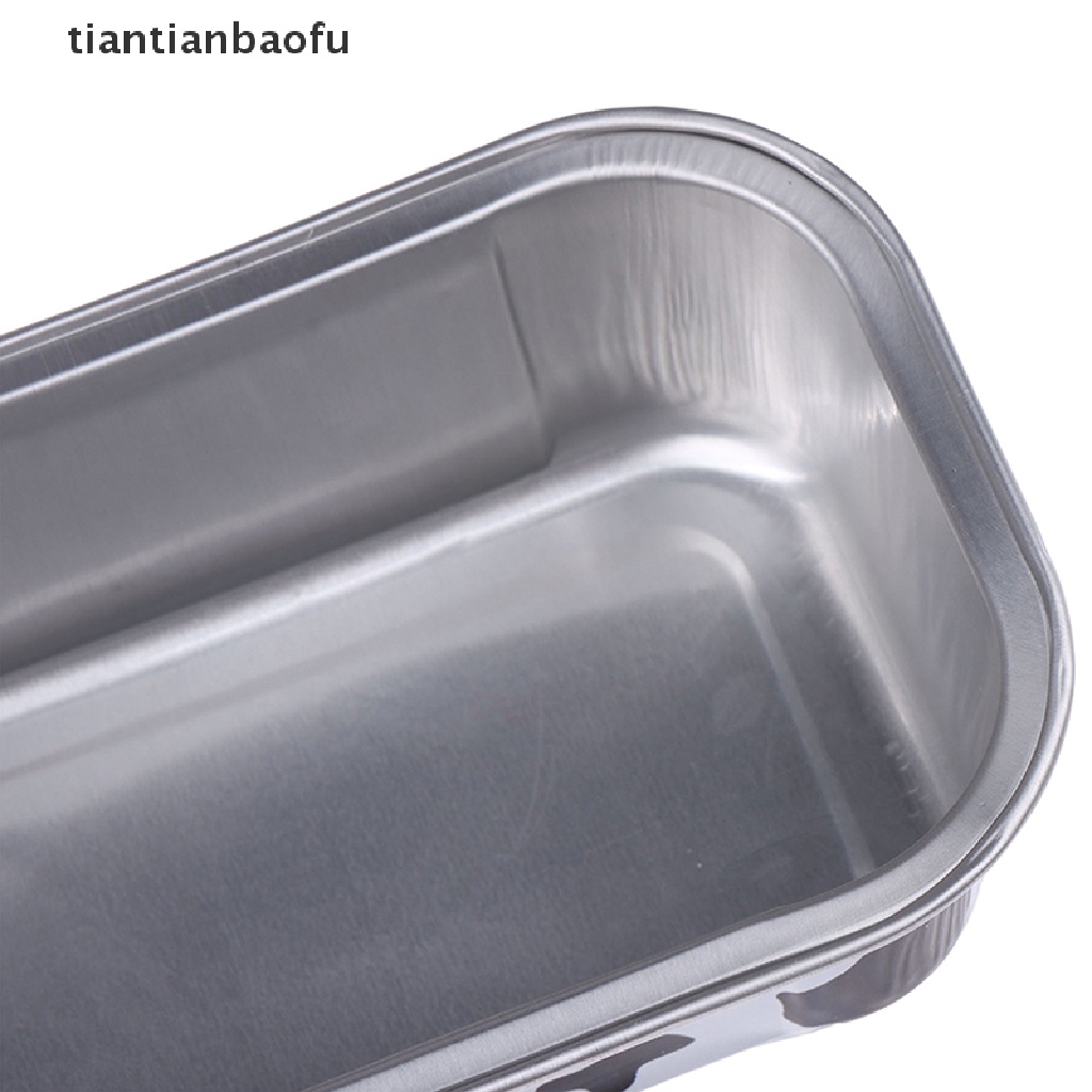 [tiantianbaofu] 10pcs Cetakan Loyang Aluminium Foil Persegi Panjang Dengan Tutup Pastry Tools Boutique