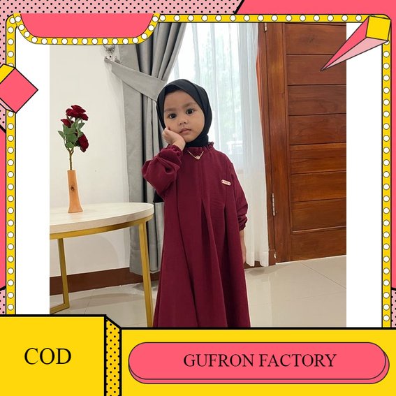 GAMIS ANAK CRINKLE "MARYAM" - Gamis anak terbaru - Midi dress anak - Gamis crinkle airflow terbaru