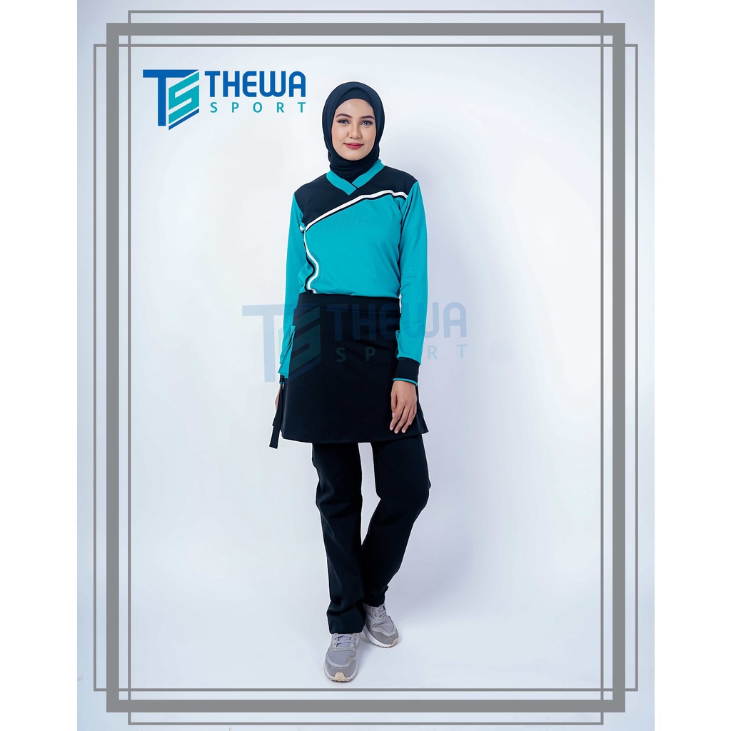 ( free hijab) Setelan Baju Senam "Sella" Original Thewa Sport