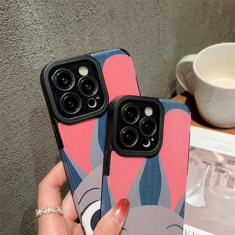 Casing Kulit Bunny Pink Untuk iPhone 14 Pro Max 13 Pro 12 11 Pro Max14 Plus 11Pro 78 Plus X Xs Max XR Soft Back Cover