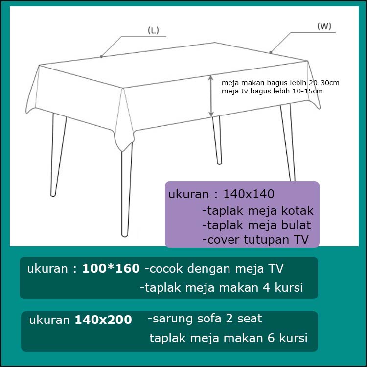 TOMUMUDA Taplak meja Bohemia Kain Sarung Sofa Cover TV tatakan Meja TV Sarung Kursi Bahan Premium Import