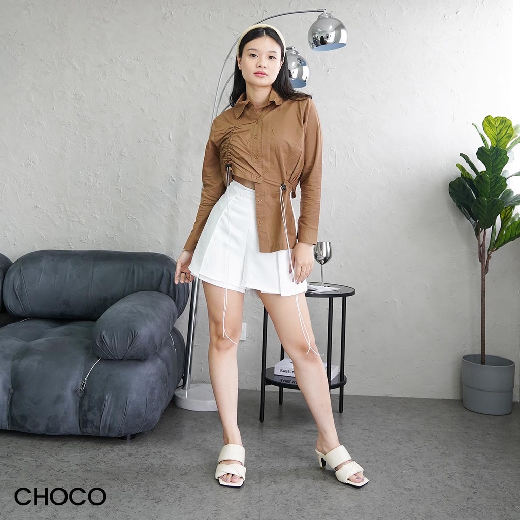 Kemeja Serut Katun Triabel Atasan Blouse Wanita Top