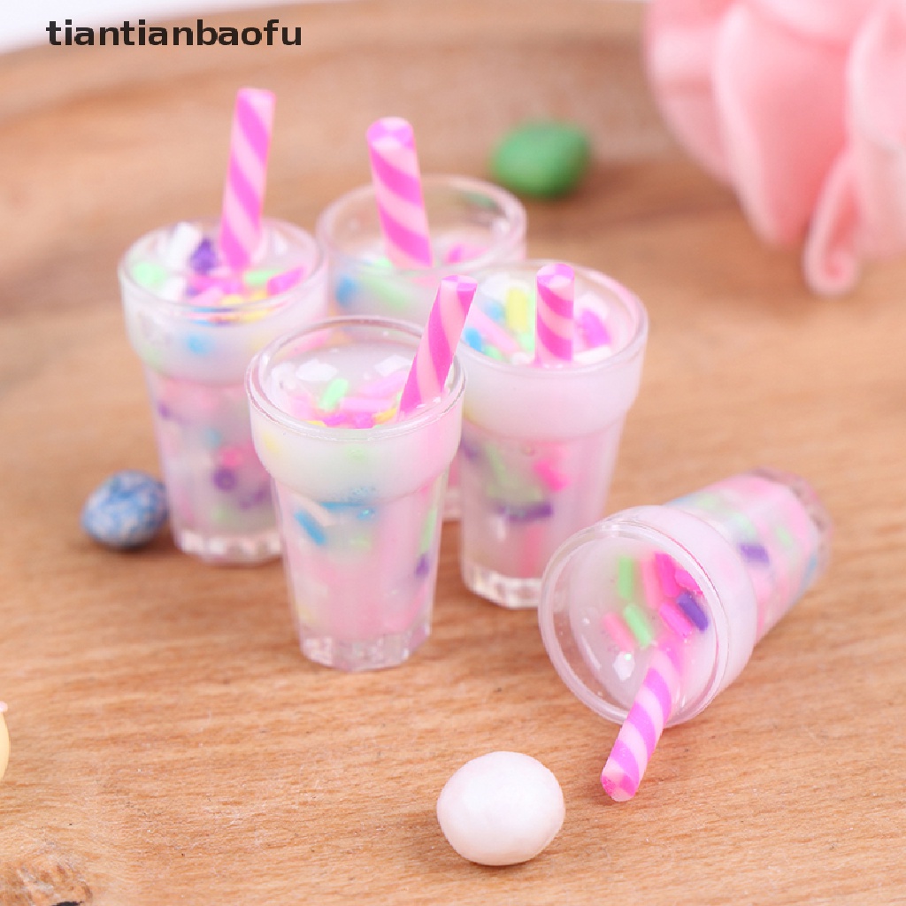 [tiantianbaofu] 5pcs 1: 12botol Minum Krim Miniatur Rumah Boneka Model Butik Makanan Dapur