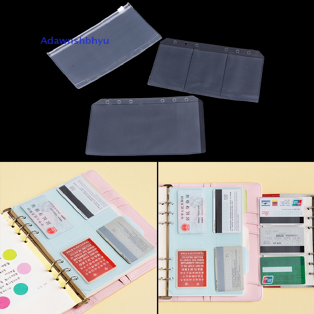 Adhyu A5/A6 Transparan Zip Lock Amplop Binder Pocket Refill Organiser Alat Tulis U9 ID