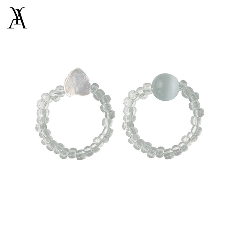 AY(CN) 2pcs / Set Cincin Manik-Manik Beras Opal Kerang Untuk Aksesoris Perhiasan Wanita