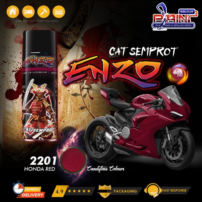 Cat Semprot ENZO 2201 HONDA RED - Bukan Samurai/Pylox Enzo Candytone