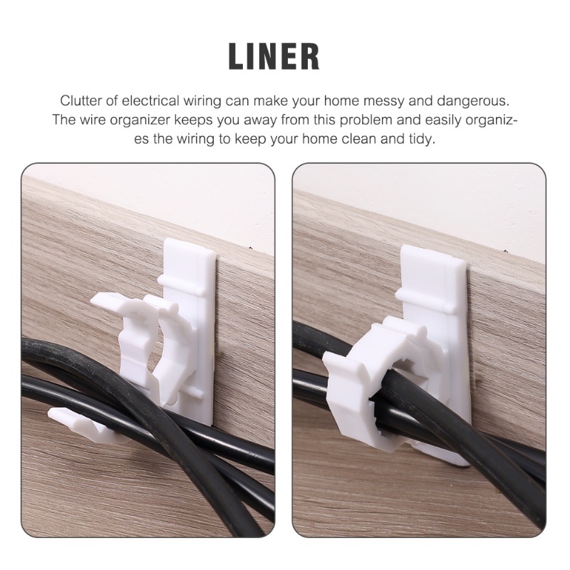 4pcs/set Klip Organize Kabel Perekat Diri Plastik Portabel/Peralatan Dapur Rak Tetap Kawat Listrik/Penjepit Penyimpanan Kabel Data Multifungsi Rumah