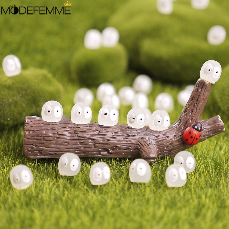 Bersinar Pot Miniatur Lucu Dekorasi Taman Nagita Debu Sprite Micro Landscape Figure Ornamen 5PCS Briket Mini Luminous