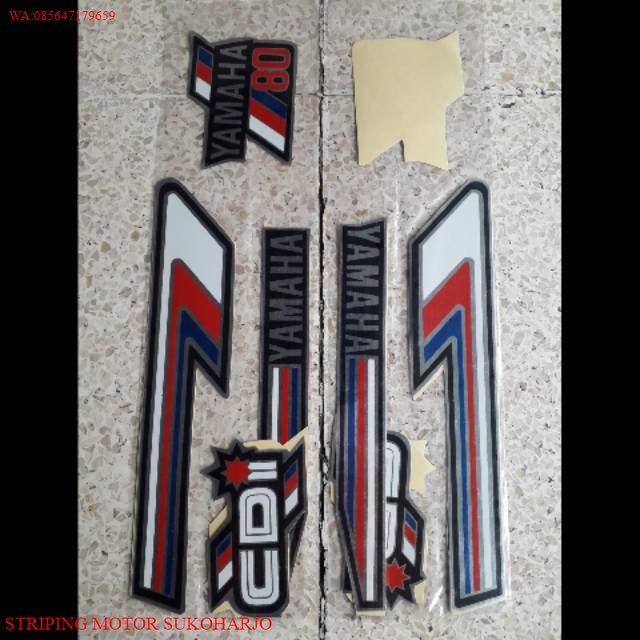 (ORI) Striping Yamaha V80 CDI tahun 1980 Striping Yamaha V80 Super Duluxe tahun 1982