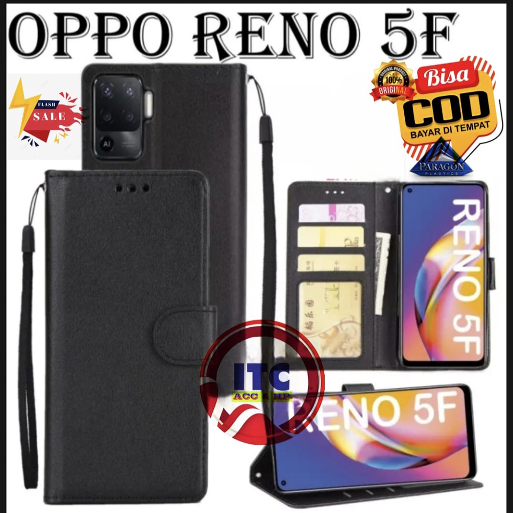 CASE PREMIUM FLIP KULIT DOMPET TYPE HP OPPO RENO 5F / A94 4G LEATHER MAGNETIC FLIPCOVER IMPORT HARDC