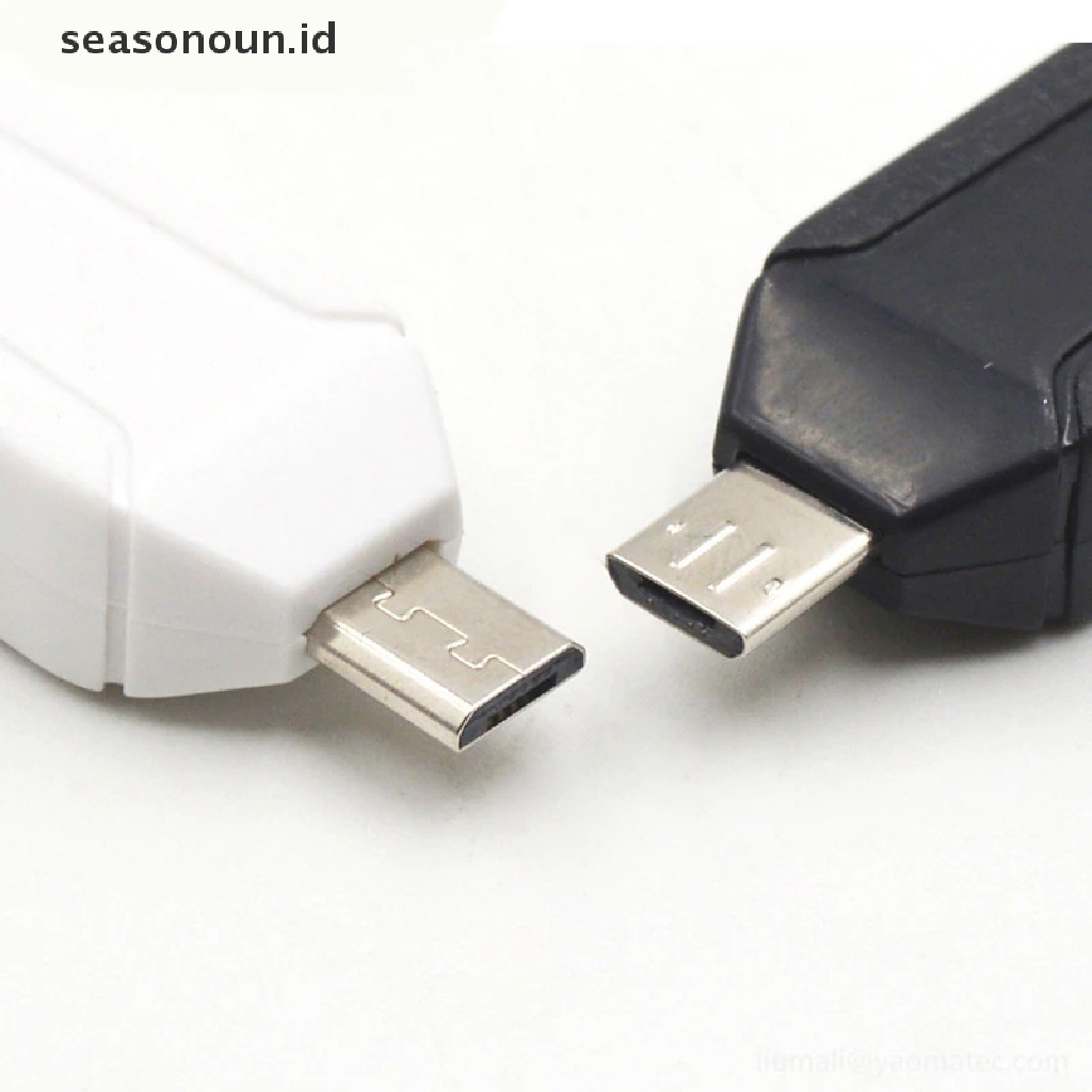 Seasonoun 2-in-1 Card Reader USB Memory Card Reader Micro USB OTG Ke USB Adapter OTG SD Card Reader Handphone/Komputer Penggunaan Ganda.