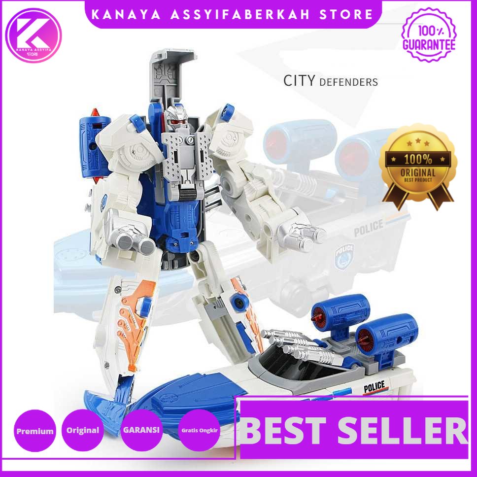 KY Mainan Mobil Robot Action Figure Car Bisa Berubah Transformer Robot Mainan Anak - KY80307L-4