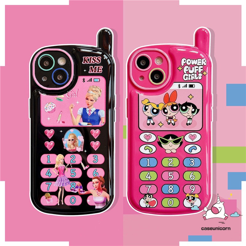 IPHONE Case Kreatif Kompatibel Untuk Iphone11Xr7 8 Plus13 14 12 11 Pro MAX X XS MAX SE 2020 Kartun Gadis Barbie Retro Kepribadian Bentuk Ponsel Seluler Soft Cover