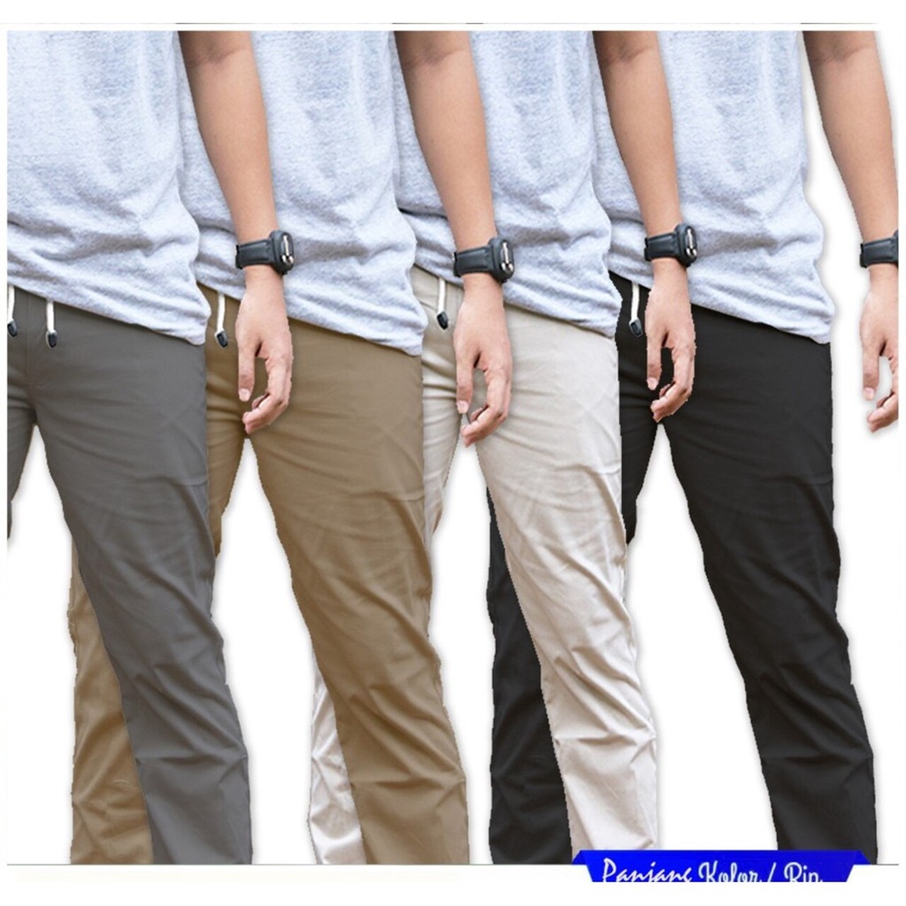 100 Ribu Dapat 3 Pcs Celana CHINO Panjang Pria Slimfit Premium Katun