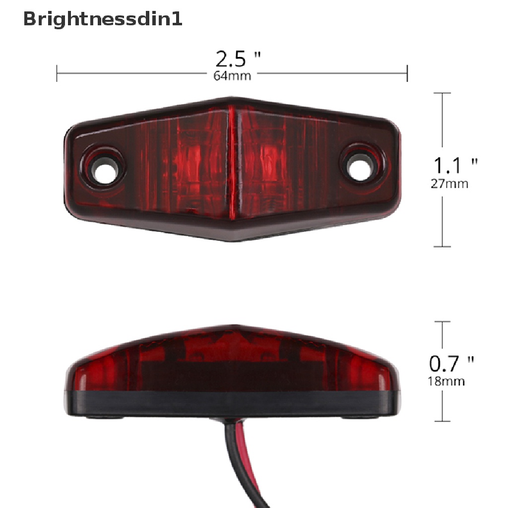 [Brightnessdin1] 1x 12V LED 2.5 &quot;Lampu Clearance Penanda Samping Turn Light Untuk Truk Trailer Caravan Boutique