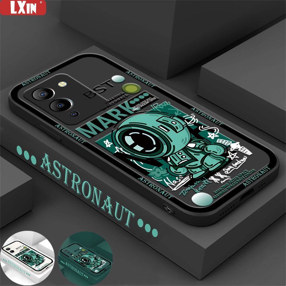 Casing Baru Infinix Note12 G96 12 Pro Hot 20S Note 11smart 6smart 5panas 11S NFC Hot 11play 12 10Play 9main Panas 10S Panas 10T Seri Hijau Astronot Lembut Silikon Casing Cover