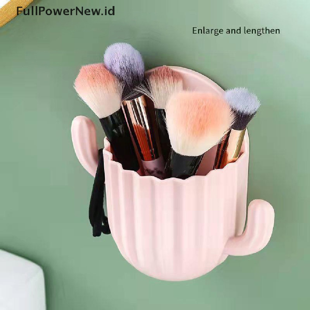 Power Makeup Brush Toothbrush Holder Dinding Perekat Diri Seamless Rak Penyimpanan Kaktus ID