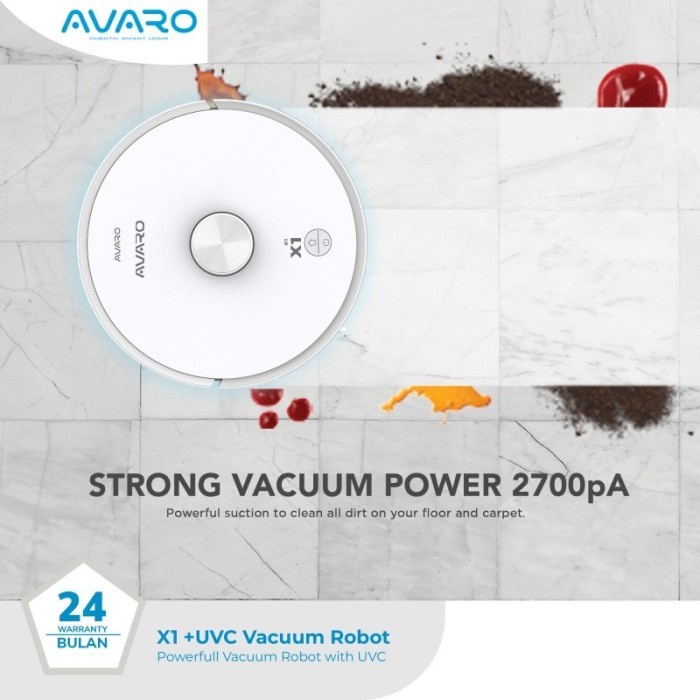 AVARO Smart Robot Vacuum Cleaner X1 - UVC Light (Sapu Pel Lantai Otomatis)