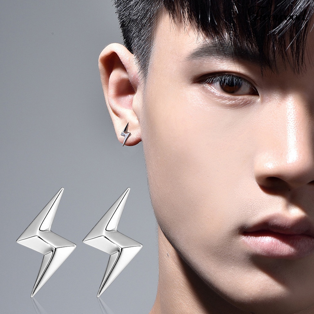 Twowood 1Pc/1pasang Ear Studs Personality Tindik Tiga Dimensi Kelas Tinggi Geometris Hias Nikel Gratis Pria Keren Keren Anting-Anting Perhiasan Aksesori