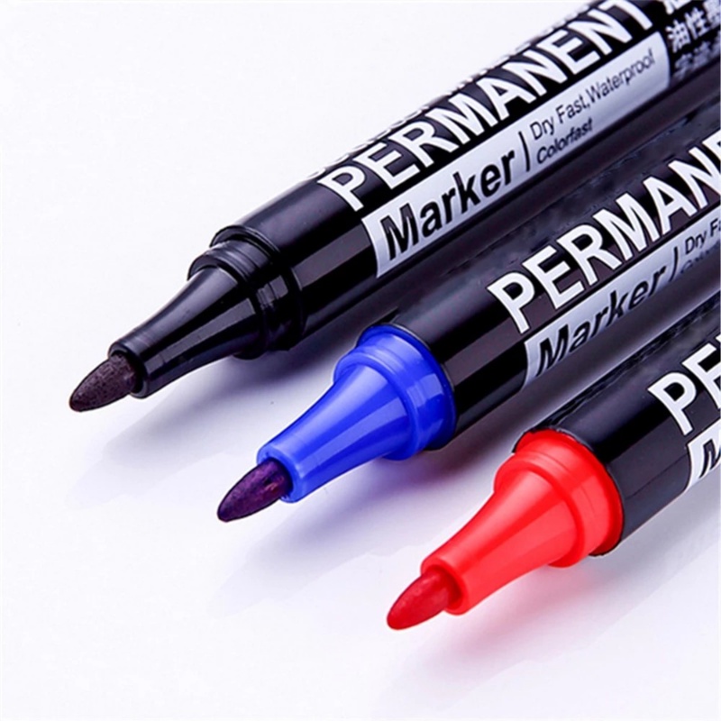 Hitam/merah/biru Penanda Anti Air Cepat Kering Berbasis Minyak/Pulpen Penanda Pengerjaan Tulisan Halus Serbaguna/Spidol Portable Clipable Stationery