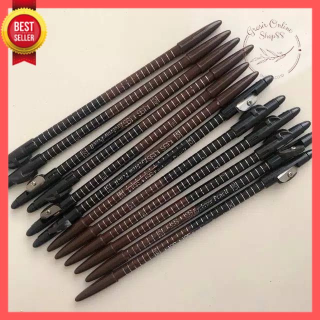 GOS -D413- Pensil Alis 2in1 - 2 in 1 Eyebrow Beauty Brown Black - Pensil Alis