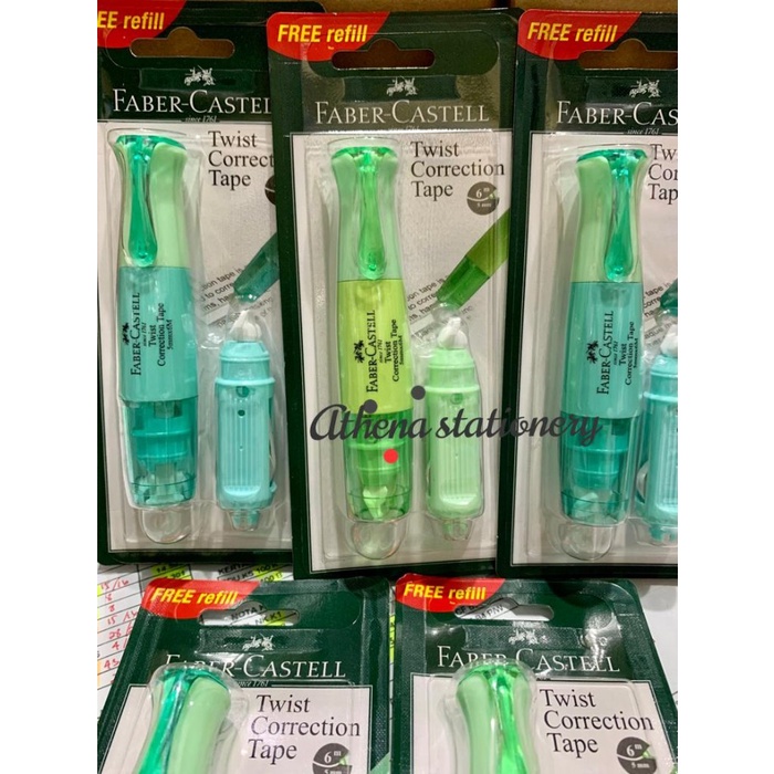 

DISKON SHOPEE/ Twist Corecction Tape Faber Castell 169163R /Tip Ex Kertas Free Refill