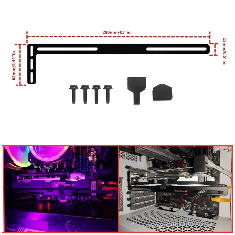 Bt Braket Kartu Grafis Aluminium Berbentuk L Cooling Kit PCI Support Frame Sync jack