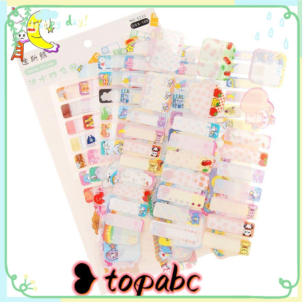 Top Kartun Cute Tag Tahan Air Self-adhesive Anak-Anak Label Botol