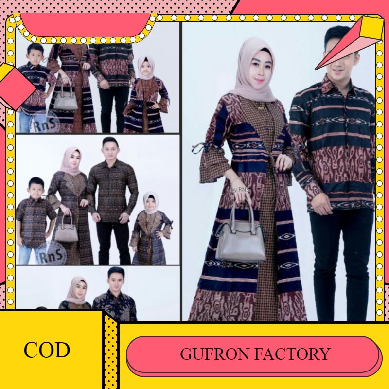 Batik Couple Keluarga Modern Terbaru Set Pakaian Couple Keluarga Gamis Batik Keluarga Family Motif S