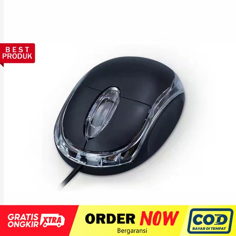 Mouse USB 3 buttons 1000 DPI high resolution universal optical mouse no driver - dinno.id