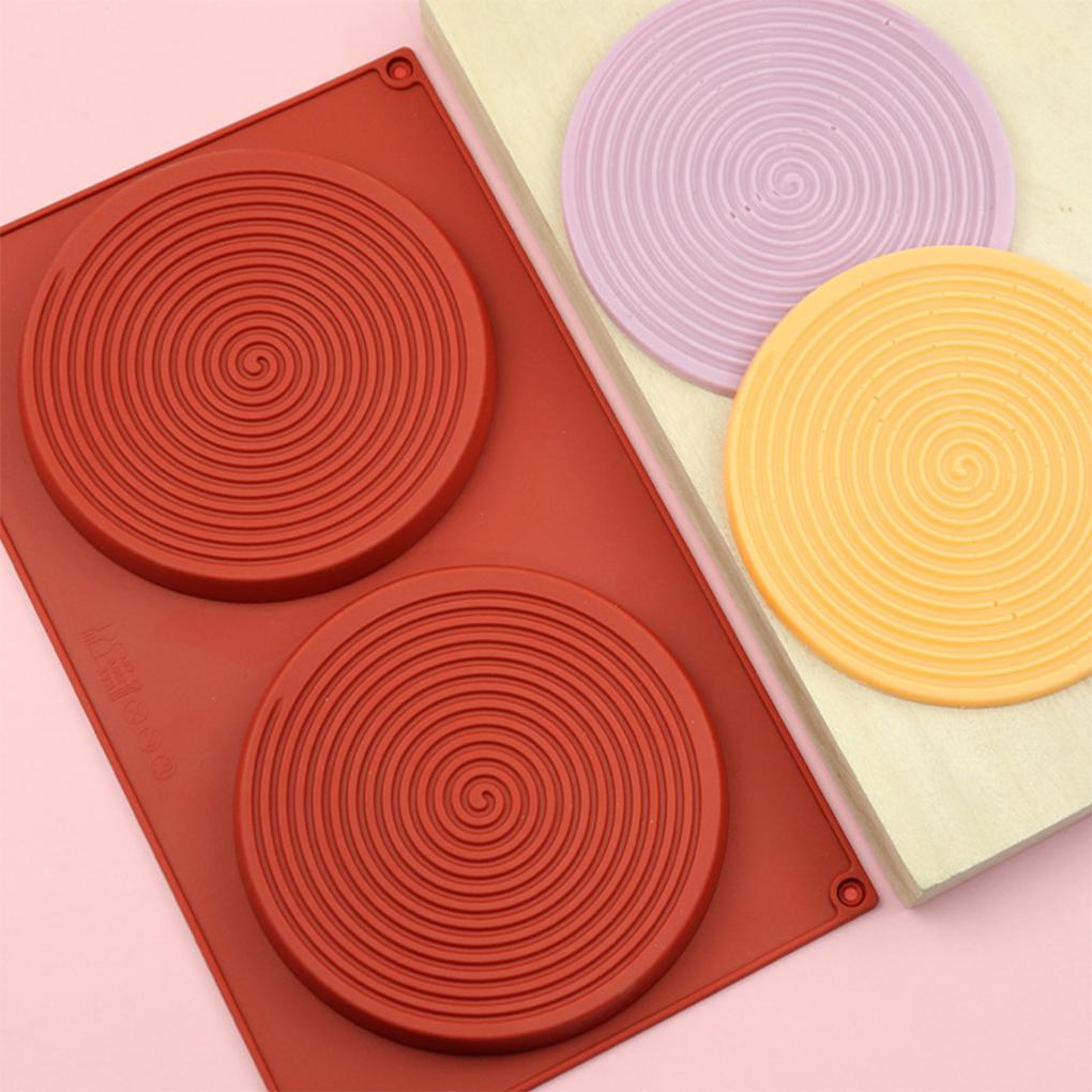 Bentuk Spiral Round Baking Pan Silikon 2 Lubang Cetakan Perakitan Sendiri Bakeware Alat Kue Es Biskuit Permen Sabun Muffin