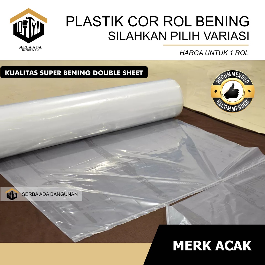 PLASTIK COR PE BENING SUPER TEBAL / CLEAR JERNIH (1ROLL= 103-105 MTR) TERMURAH COVER PENUTUP AMAN