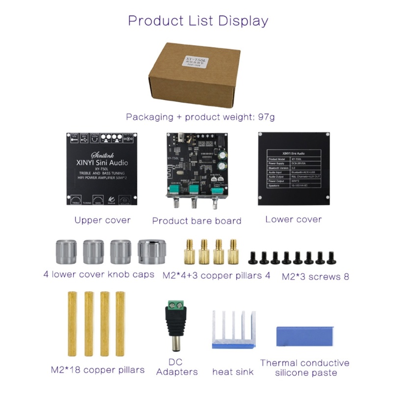 Zzz Amplifier Bluetooth-Kompatibel 2CH Cocok Untuk Speaker Pasif 4-8Ω 10-200W HiFi Power Amplifier Board Dengan3 5mm P