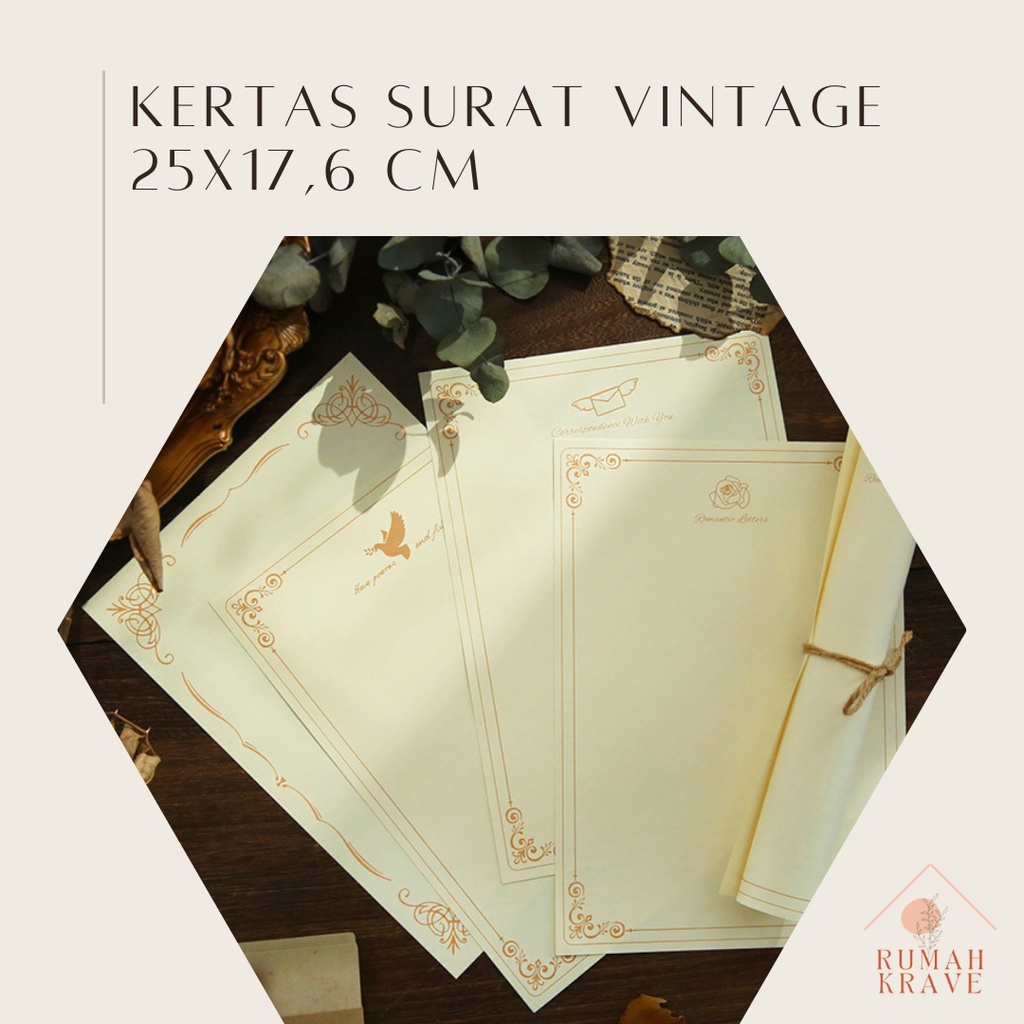 

RUMAH KRAVE - (10pcs) Kertas Surat Vintage 25cmx17,6cm