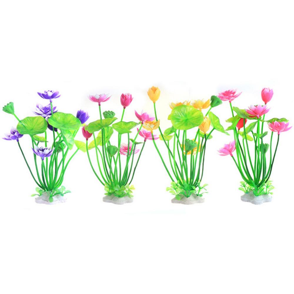 [Elegan] Artificial Lotus Palsu Simulasi Plasitc Pink Rumput Air Cantik