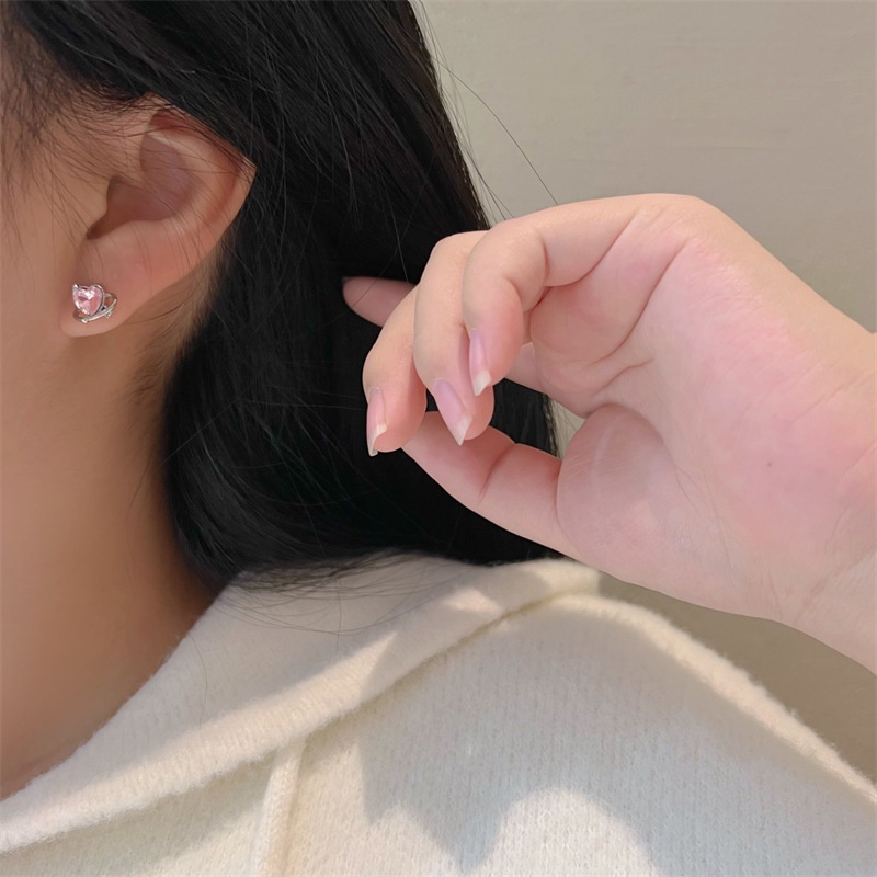 3pasang/set Anting Tusuk Fashion Berlian Imitasi Alloy Hati Bintang Untuk Wanita