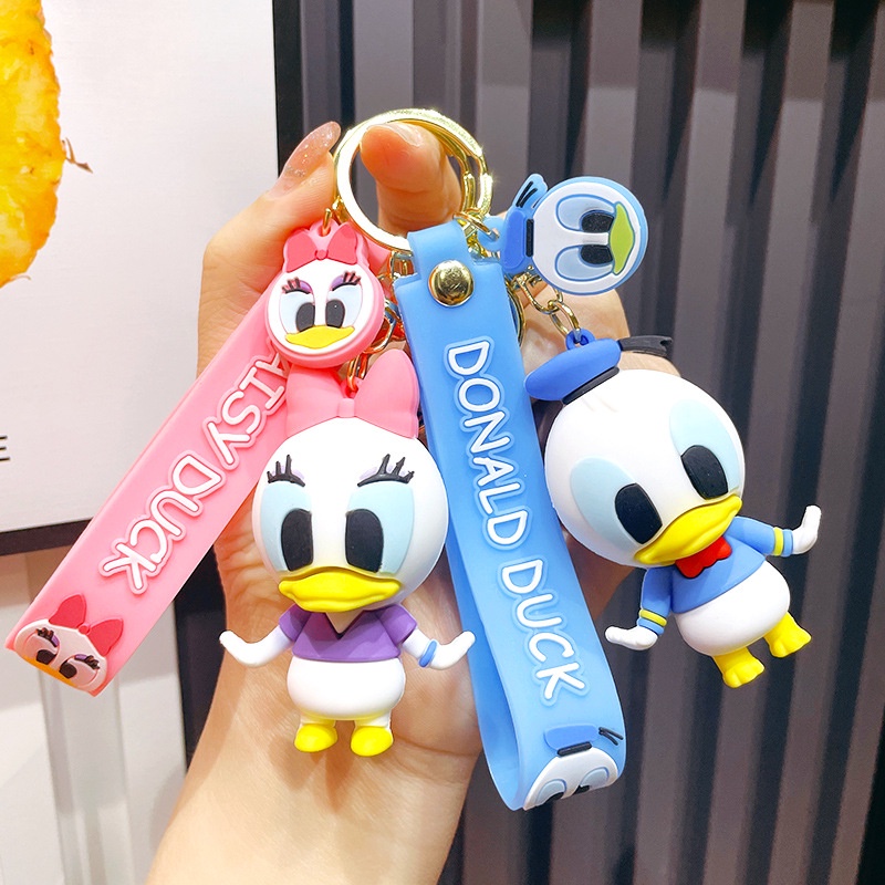 2023gantungan Kunci Boneka Kartun Disney Mickey Minnie Silikon Donald Duck Winnie Stitch Anime doll Phone Bag Aksesoris