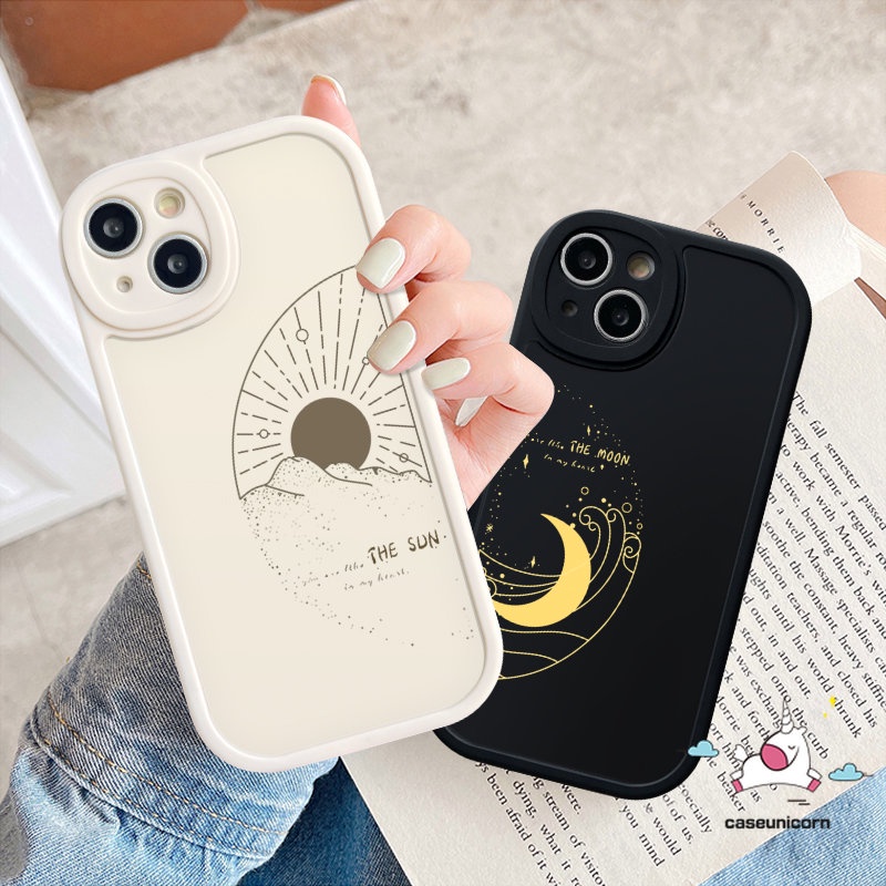 Casing Soft Couple Case Redmi 12C 10A 9 10 A1 9C 10C 9A 9T K40s POCO X3 NFC Pro M3 F4 Redmi Note11 10s 11s 10 Pro 8 9 Pro 9s 11Pro+Mi 12 11 Lite 11T Simple The Sarung Matahari Bulan