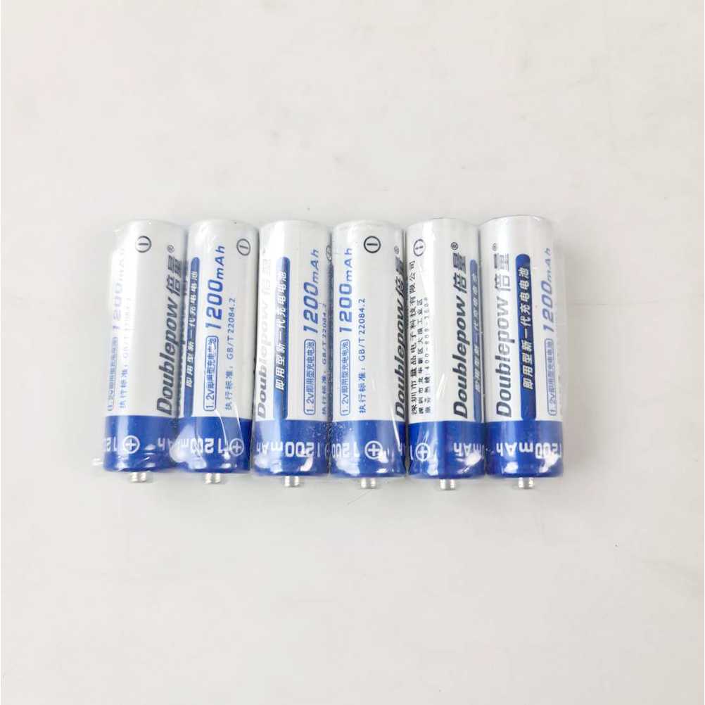 (BISA COD) FTIHSHP Doublepow Charger Baterai 6 slot AA/AAA with 6PCS AA 1200mAh - DP-B06