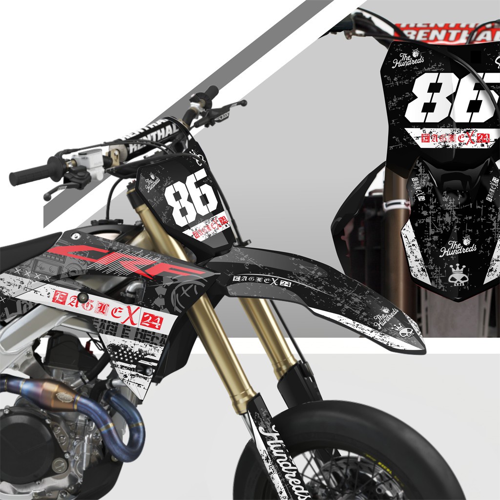 DECAL MOTOR CRF/KLX/DTRACKER/KTM/HUSQVARNA/SEMUA JENIS MOTORTRAIL(DESIGN BLINK)LAMINASI VPF 100