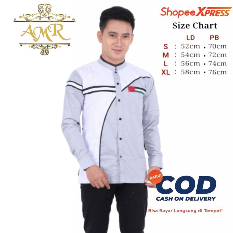 M koko palestina baju koko hadroh pria dewasa lengan panjang Baju Koko El Rumi Baju Koko polos baju 