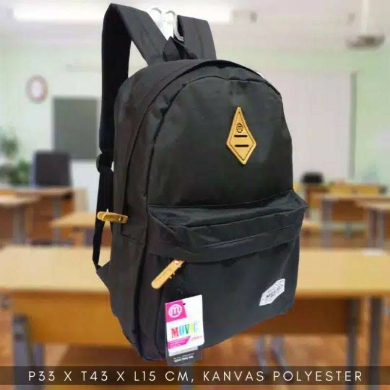 Tas Ransel Pria Movic # Tas Sekolah Anak laki-laki Hitam Polos
