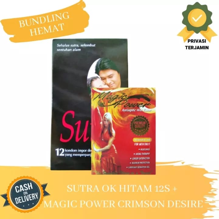 (PAKET) Kondom Sutra OK Hitam 12s + Tissue Magic Crimson Desire 6s